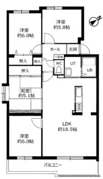 売中古マンション（エメラルドグリーン白石中央）